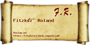 Fitzkó Roland névjegykártya